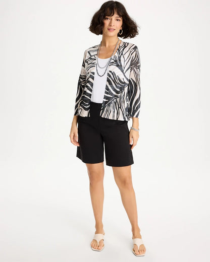 Chico's Top Pick - Vacay Leaf Summer Romance Cardigan Black
