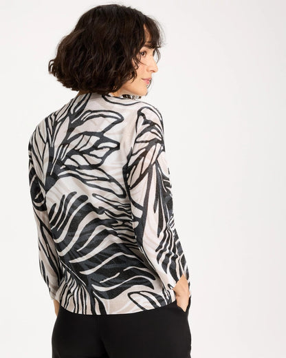 Chico's Top Pick - Vacay Leaf Summer Romance Cardigan Black