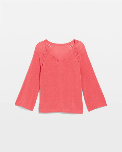 Chico's Deals - Cotton-Blend Pullover Sweater Calypso Coral