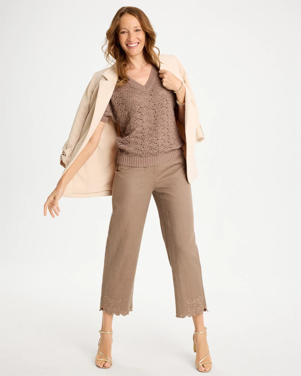 Chico's Value - Sequin Pointelle Pullover Topaz Smoke