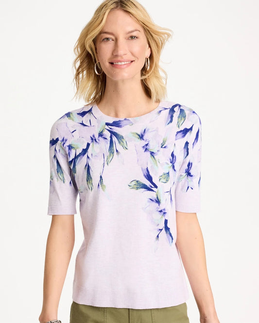 Chico's Hot Sale - Ella Short-Sleeve Orchid Sweater Orchid Mist