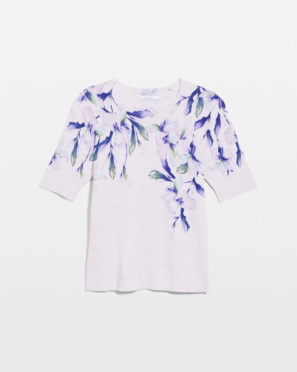 Chico's Hot Sale - Ella Short-Sleeve Orchid Sweater Orchid Mist