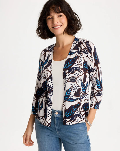 Chico's Great Value - Printed Summer Romance Cardigan Deep Brown