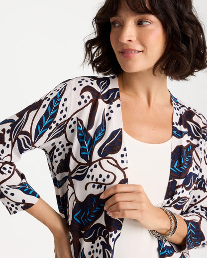Chico's Great Value - Printed Summer Romance Cardigan Deep Brown