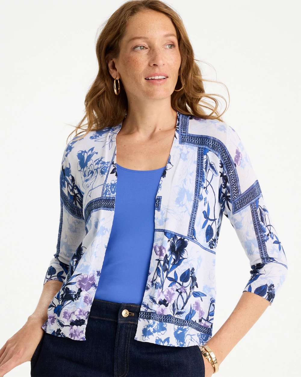 Chico's Quality - Summer Romance Botanical Cardigan Alabaster