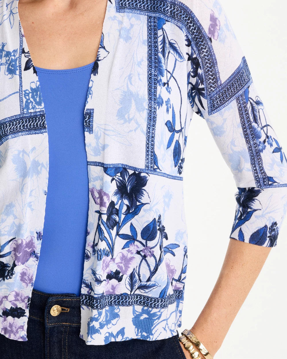 Chico's Quality - Summer Romance Botanical Cardigan Alabaster