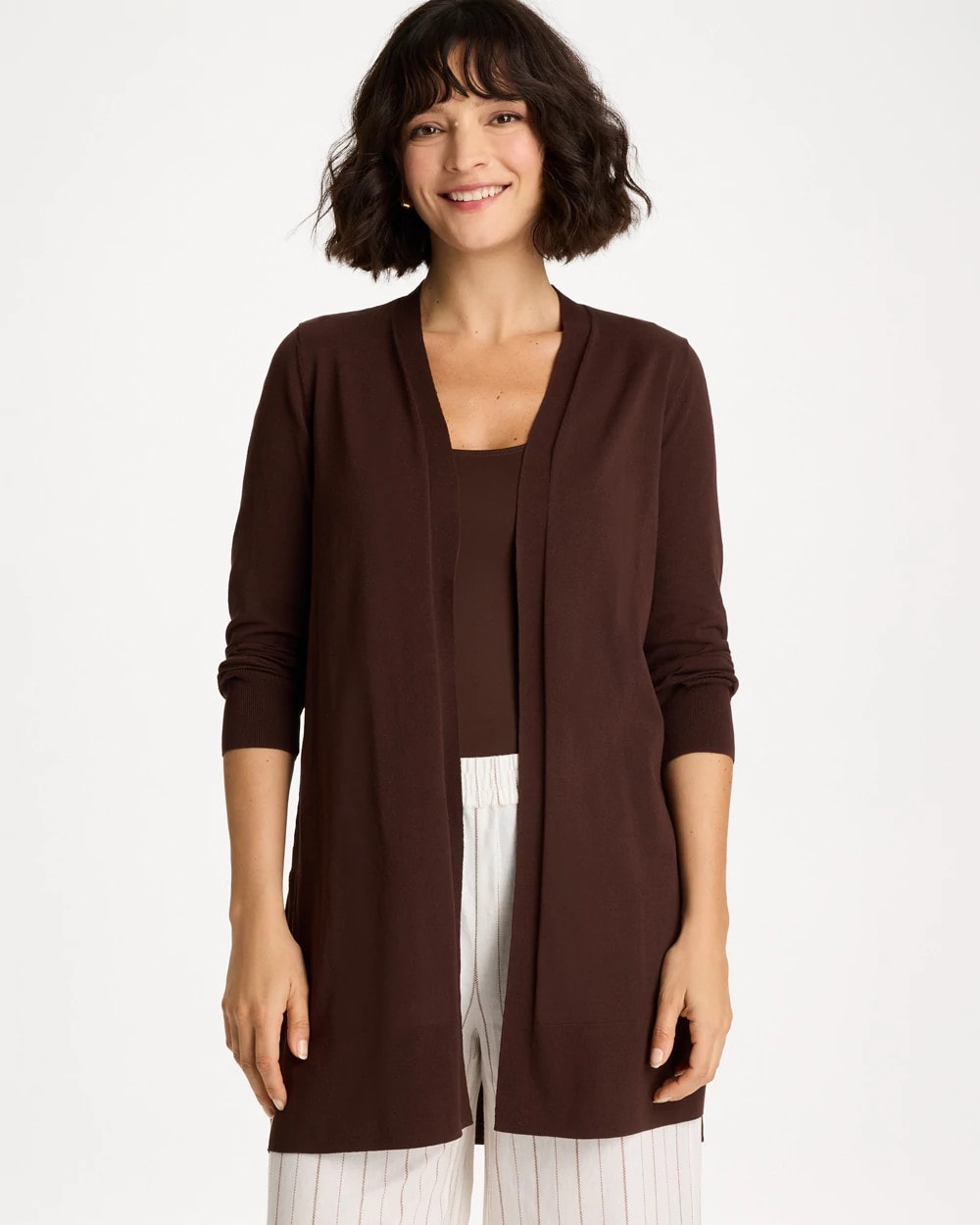 Chico's Featured - Summer Romance Cardigan Deep Brown
