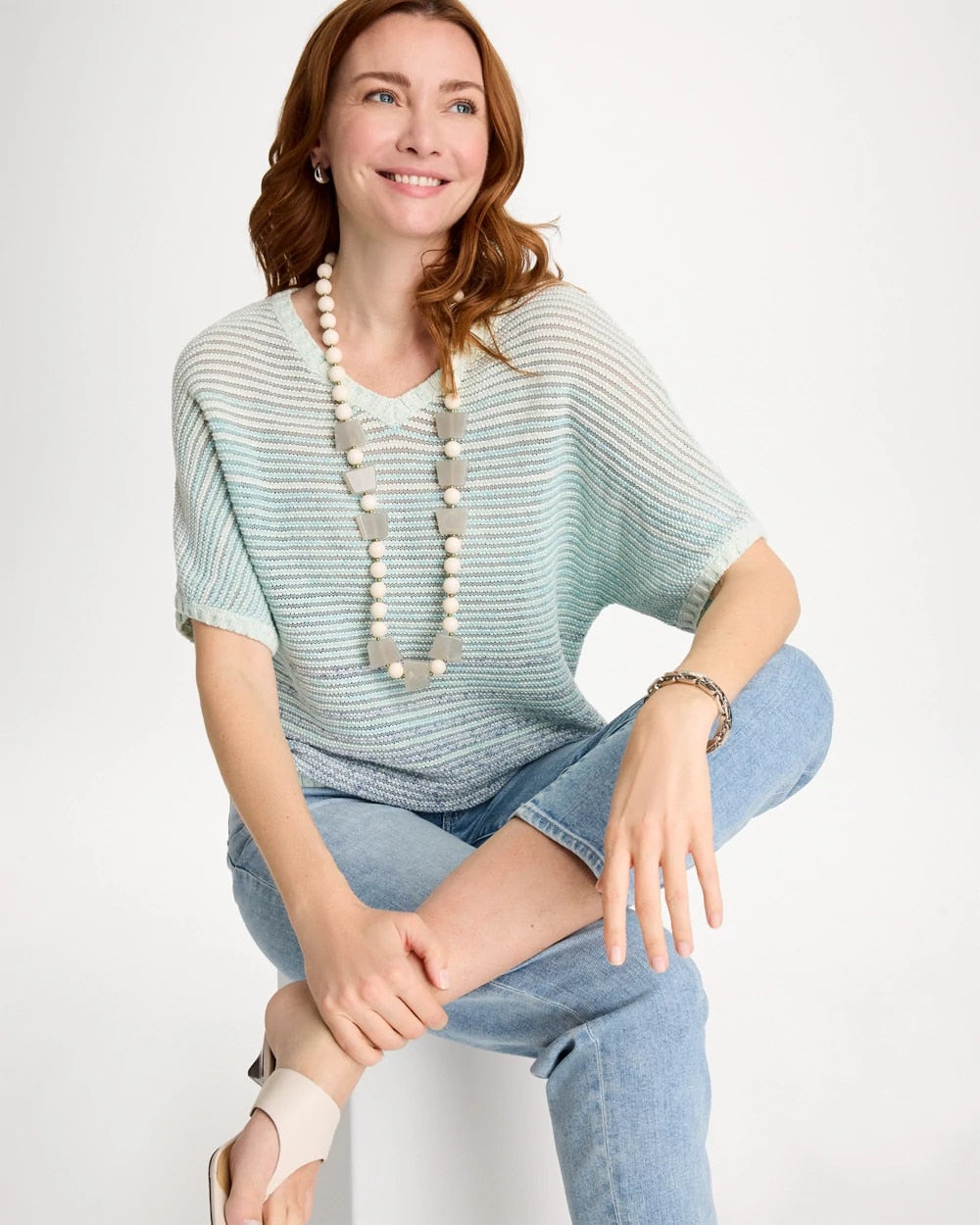 Chico's Value - Space Dyed Pullover Sweater Passport Blue