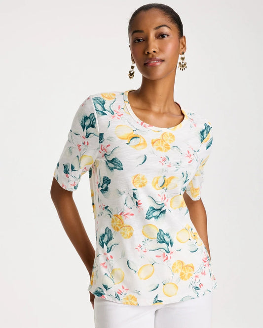 Chico's Best Seller - Cotton Slub Printed Tee Limon