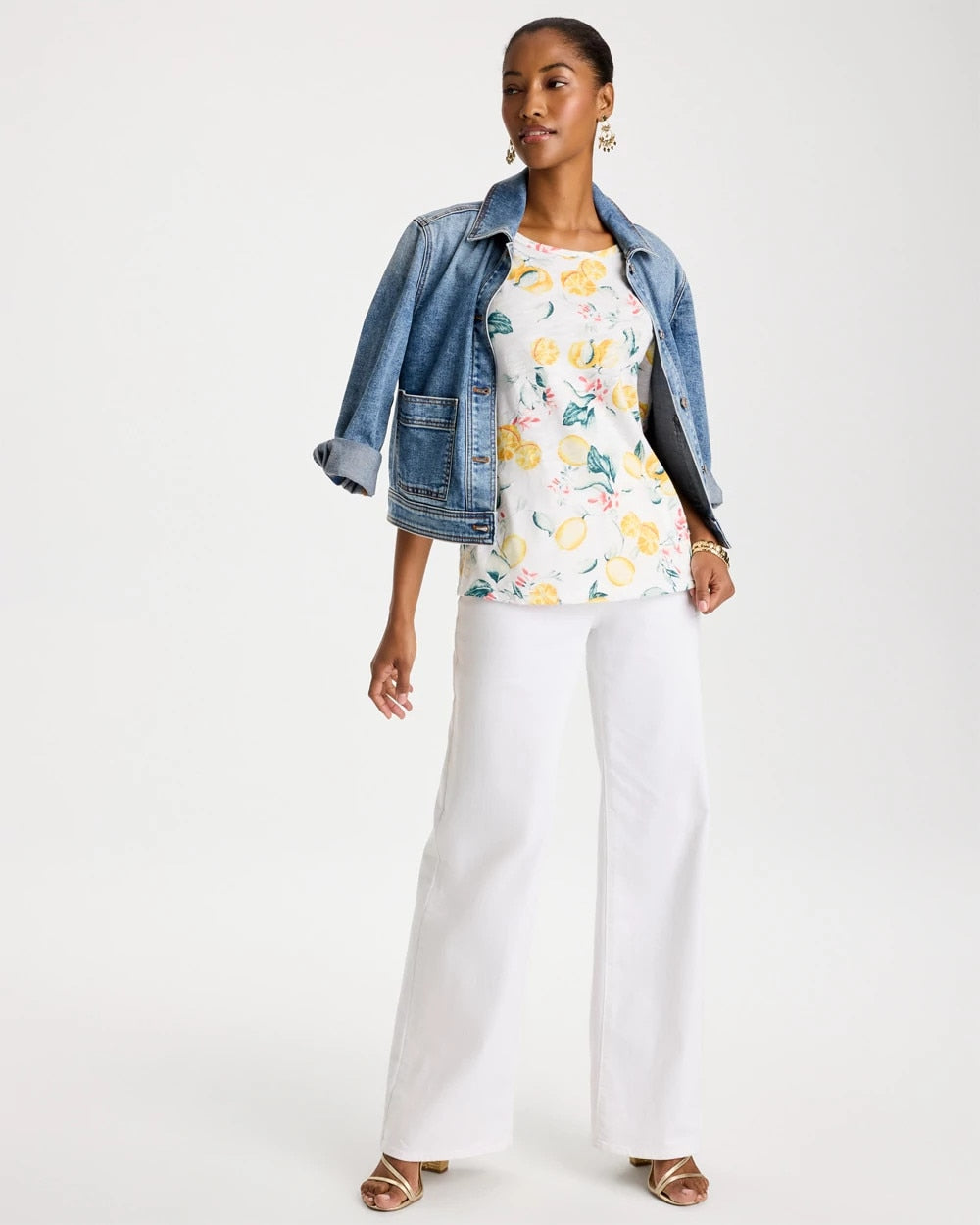 Chico's Best Seller - Cotton Slub Printed Tee Limon