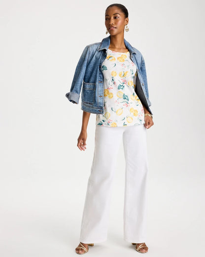 Chico's Best Seller - Cotton Slub Printed Tee Limon