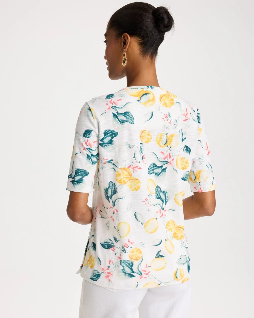 Chico's Best Seller - Cotton Slub Printed Tee Limon