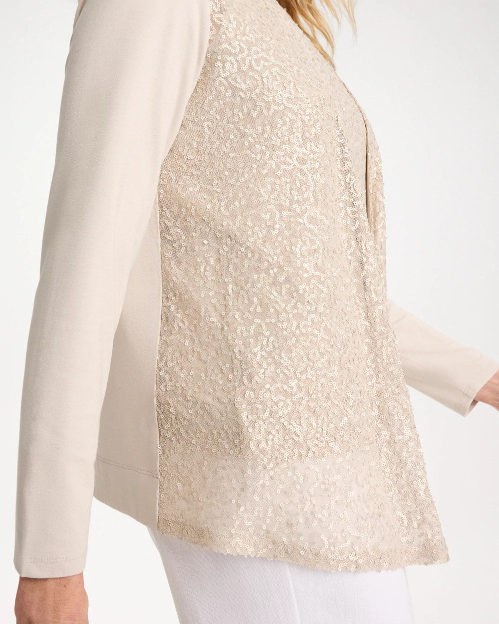 Chico's Trending - Knit Sequin Cardigan Smokey Taupe