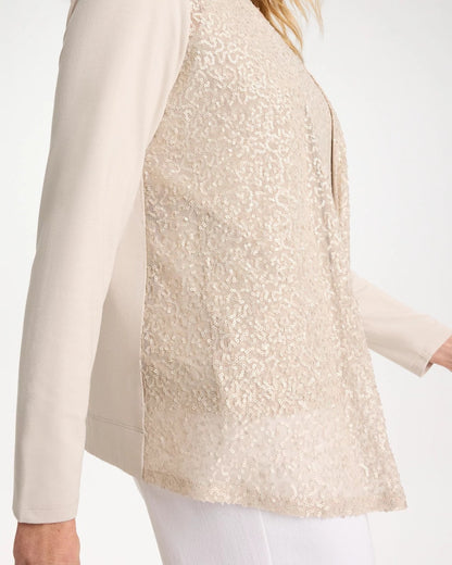 Chico's Trending - Knit Sequin Cardigan Smokey Taupe