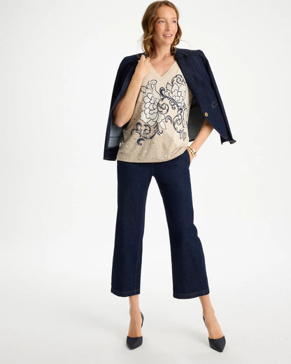 Chico's Best Price - Knit Sequin Elbow Tee Topaz Smoke