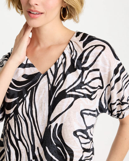 Chico's Best Price - Linen Ruched Palm Tee Smokey Taupe