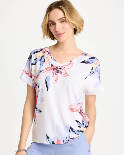 Chico's Premium - Zenergy® Lily Drop Shoulder Tee Calypso Coral