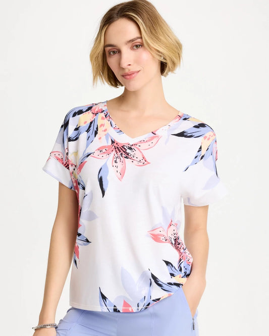 Chico's Premium - Zenergy® Lily Drop Shoulder Tee Calypso Coral
