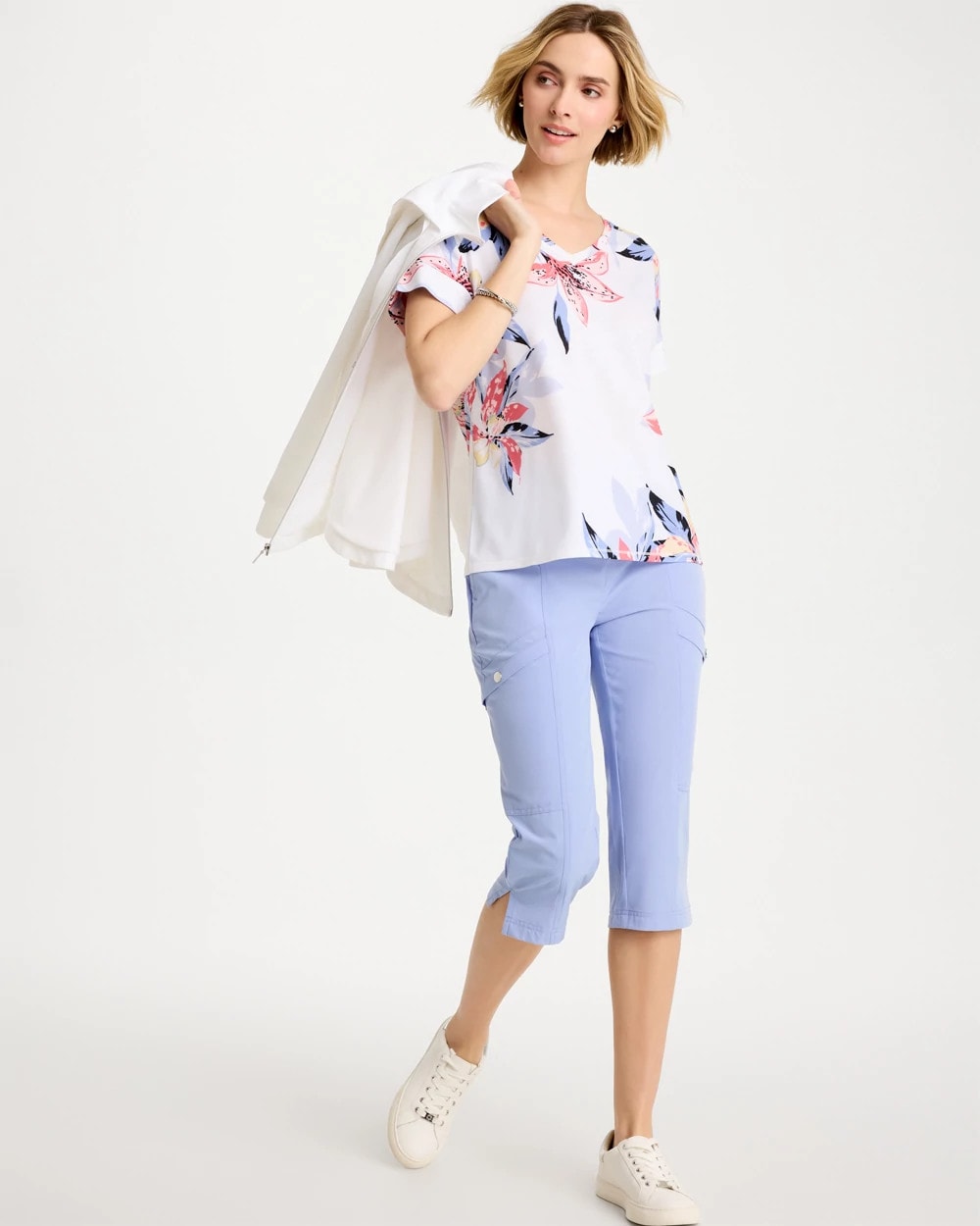 Chico's Premium - Zenergy® Lily Drop Shoulder Tee Calypso Coral