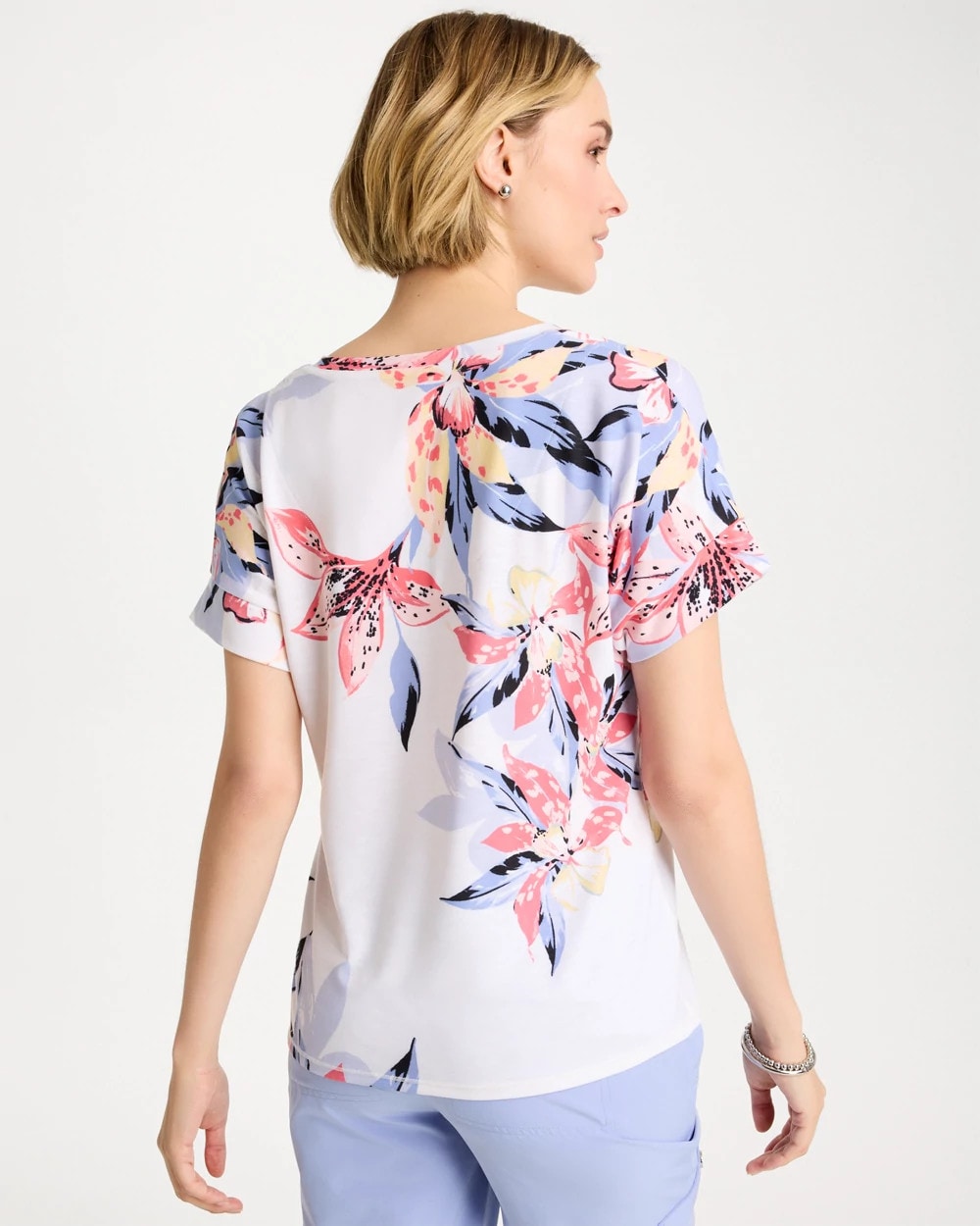 Chico's Premium - Zenergy® Lily Drop Shoulder Tee Calypso Coral
