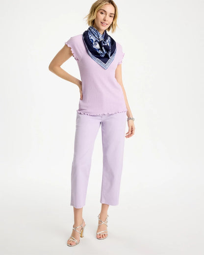 Chico's Featured - Textured Knit Lettuce Raglan Tee Orchid Mist