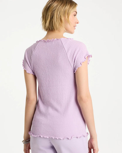 Chico's Featured - Textured Knit Lettuce Raglan Tee Orchid Mist