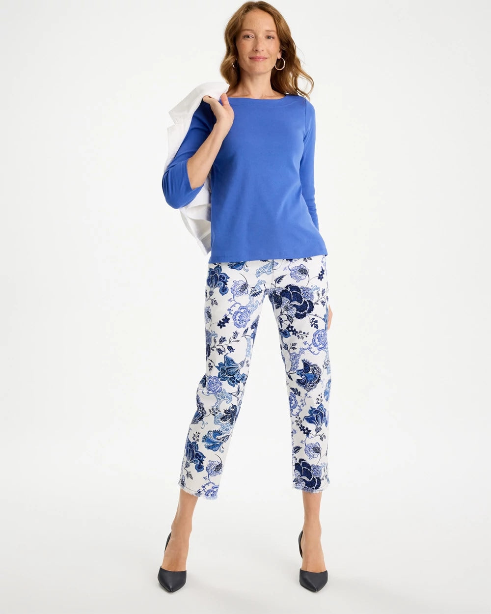 Chico's Smart Buy - Pima 3/4 Sleeve Tee Amparo Blue