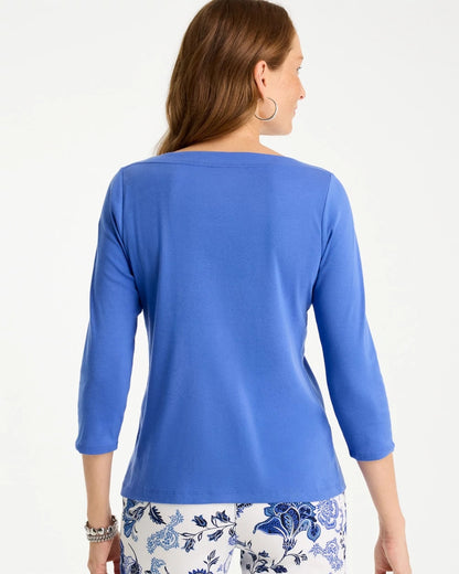 Chico's Smart Buy - Pima 3/4 Sleeve Tee Amparo Blue