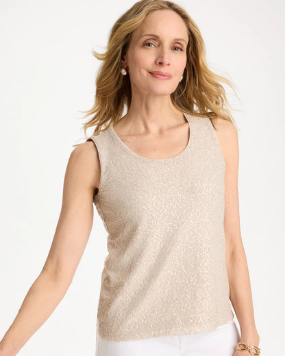 Chico's Recommended - Knit Sequin Tank Smokey Taupe