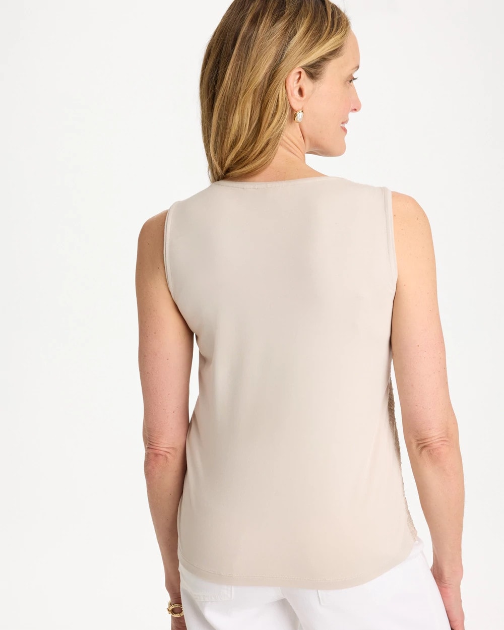 Chico's Recommended - Knit Sequin Tank Smokey Taupe