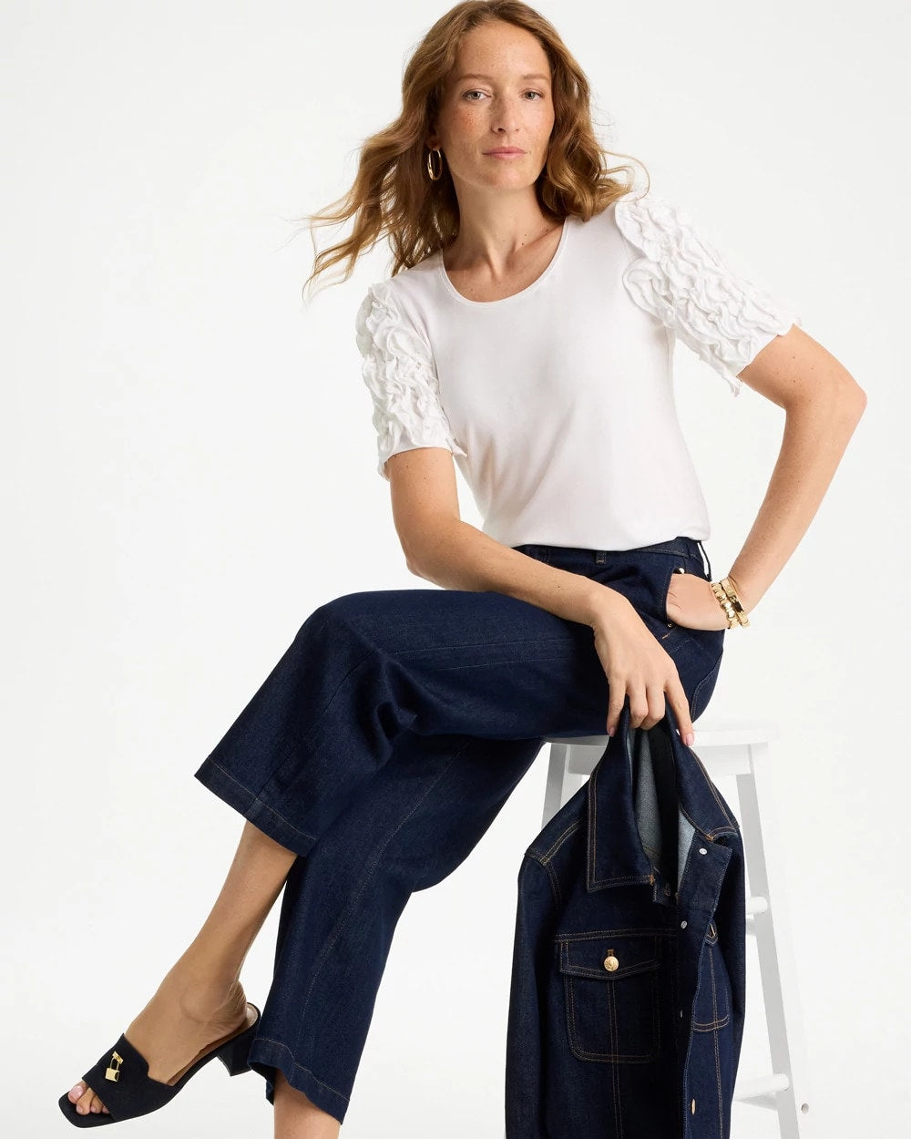 Chico's Featured - Knit 3D Sleeve Tee Alabaster