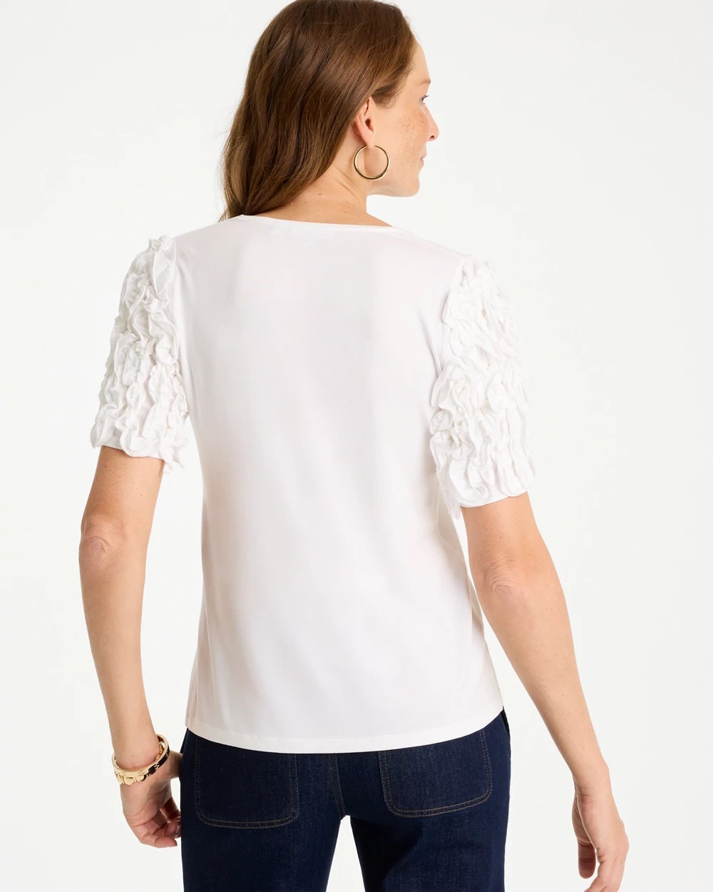 Chico's Featured - Knit 3D Sleeve Tee Alabaster