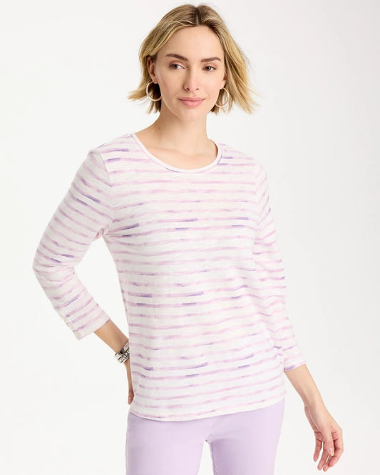 Chico's Signature - Palermo Cotton Slub Tee Pale Sweet Pea