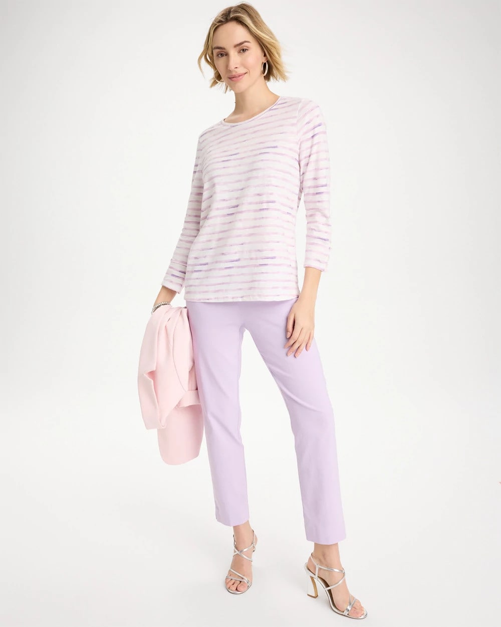 Chico's Signature - Palermo Cotton Slub Tee Pale Sweet Pea