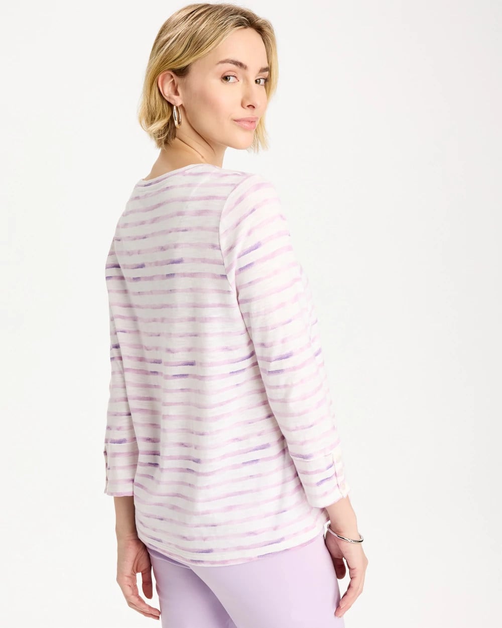 Chico's Signature - Palermo Cotton Slub Tee Pale Sweet Pea