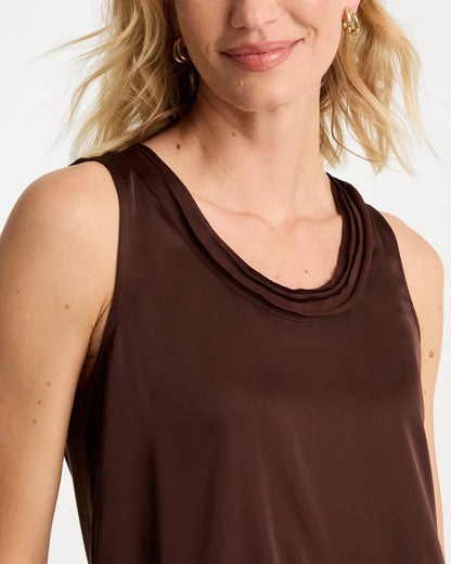 Chico's Featured - Jersey Satin Tank Top Deep Brown