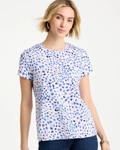 Chico's Great Value - Murano Cotton Stretch Cap Sleeve Tee Amparo Blue