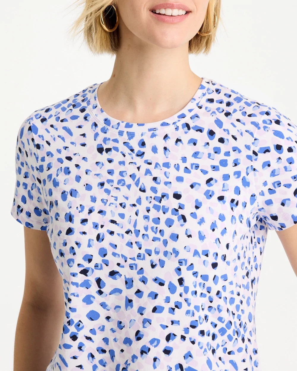Chico's Great Value - Murano Cotton Stretch Cap Sleeve Tee Amparo Blue