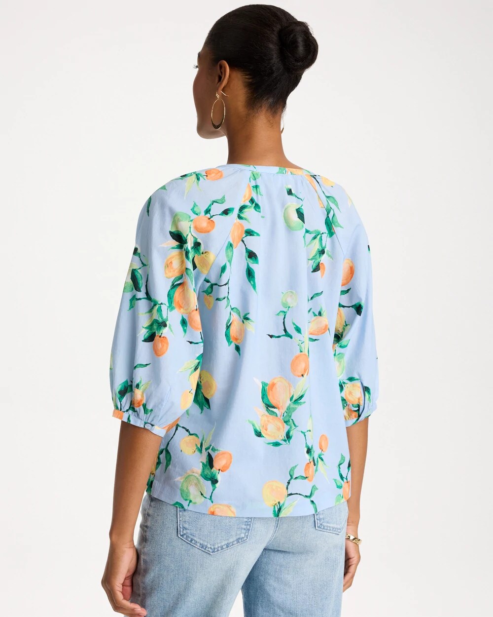 Chico's Value - Cotton Voile Printed Blouse Bondi Blue