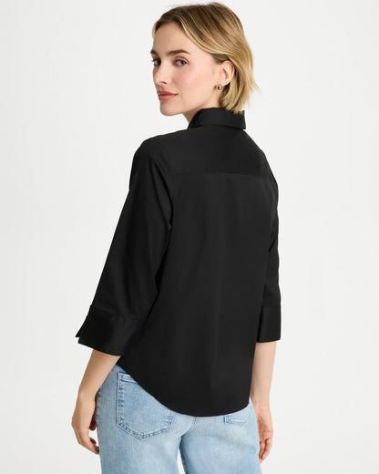 Chico's Best Price - Poplin Cotton Tie-Front Top Black