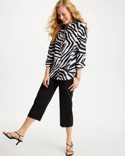 Chico's Latest - No Iron™ Stretch Animal Print Shirt Black