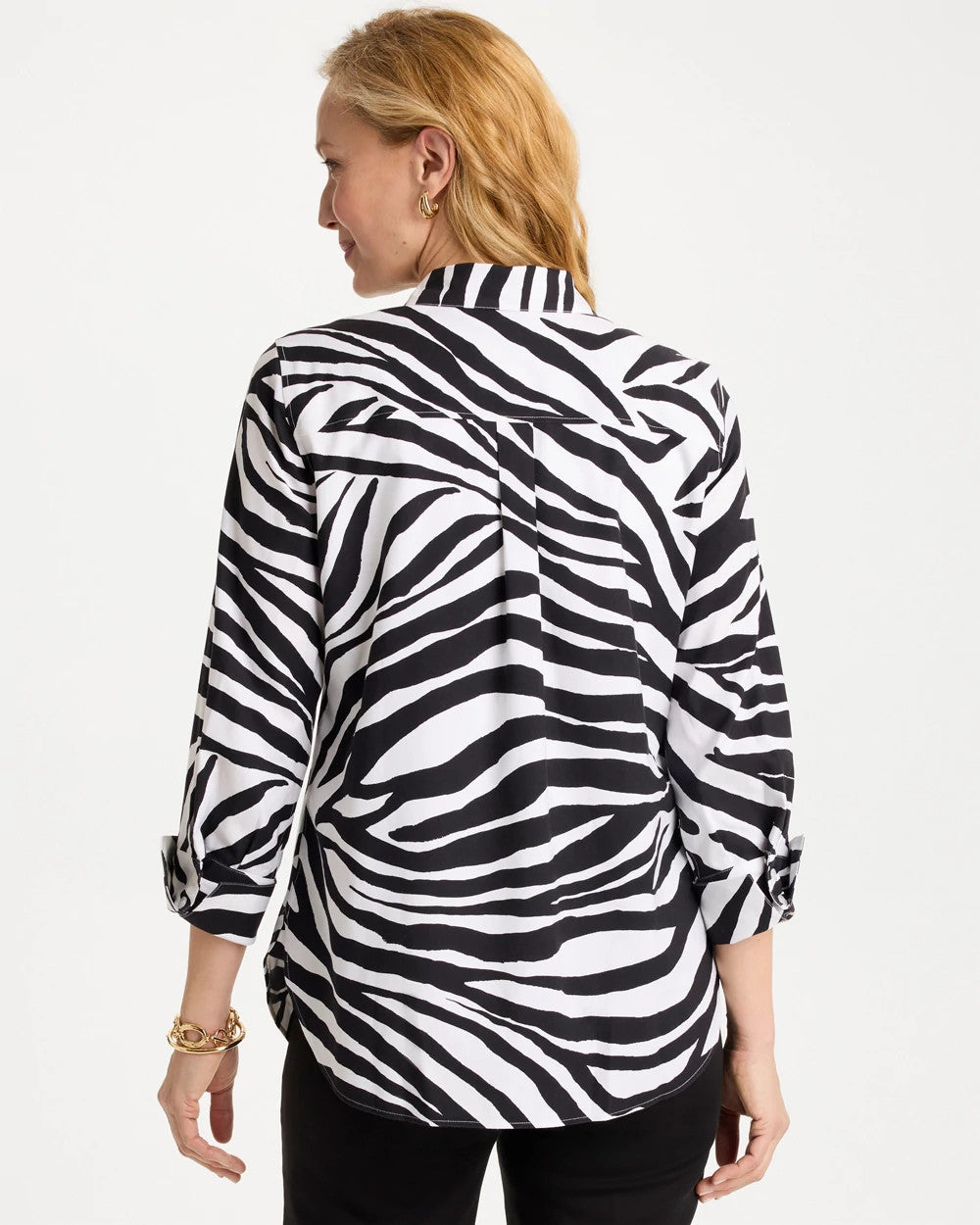 Chico's Latest - No Iron™ Stretch Animal Print Shirt Black