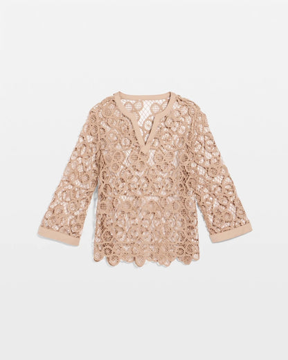 Chico's Value - Mixed-Media Medallion Lace Top Mocha Mousse