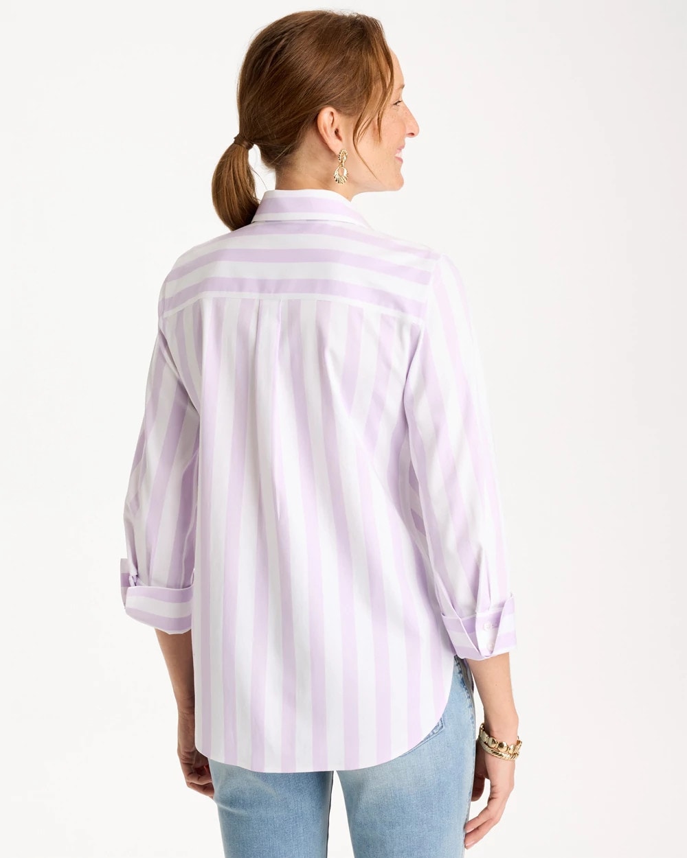 Chico's Exclusive - No Iron™ Stretch Striped Shirt Orchid Mist