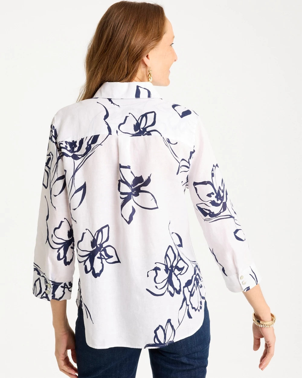 Chico's Trending - No Iron™ Linen Amalfi Shirt Passport Blue