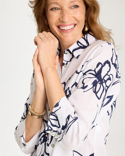 Chico's Trending - No Iron™ Linen Amalfi Shirt Passport Blue