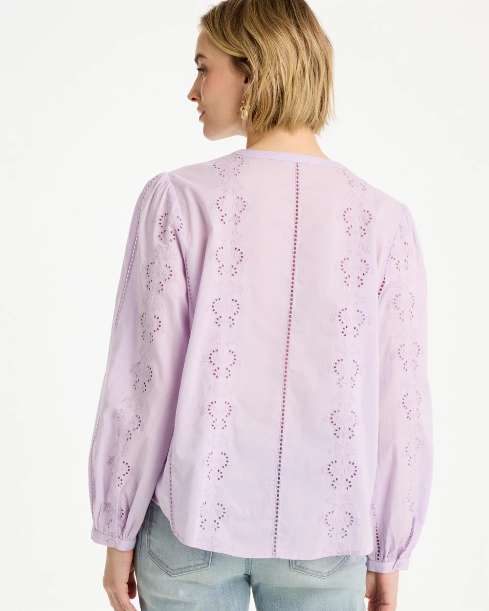 Chico's Hot Sale - Embroidered Top Orchid Mist