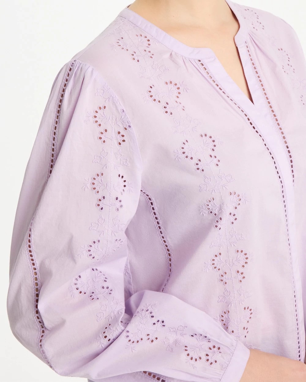 Chico's Hot Sale - Embroidered Top Orchid Mist