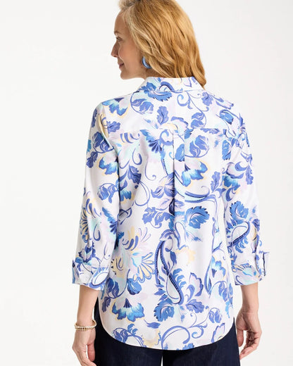 Chico's Customer Favorite - No Iron™ Stretch Paisley Shirt Amparo Blue
