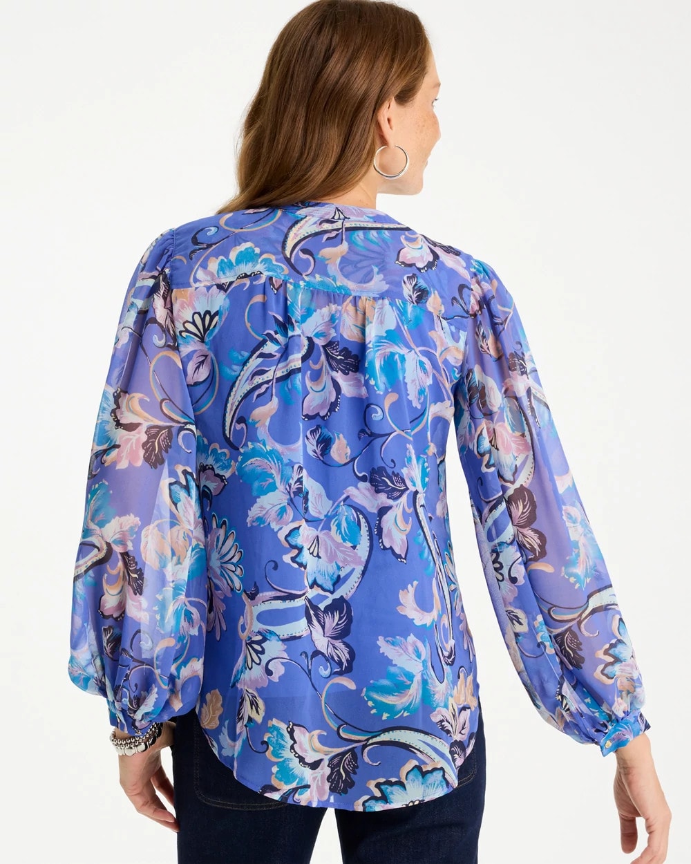 Chico's Recommended - Georgette Paisley Blouse Amparo Blue